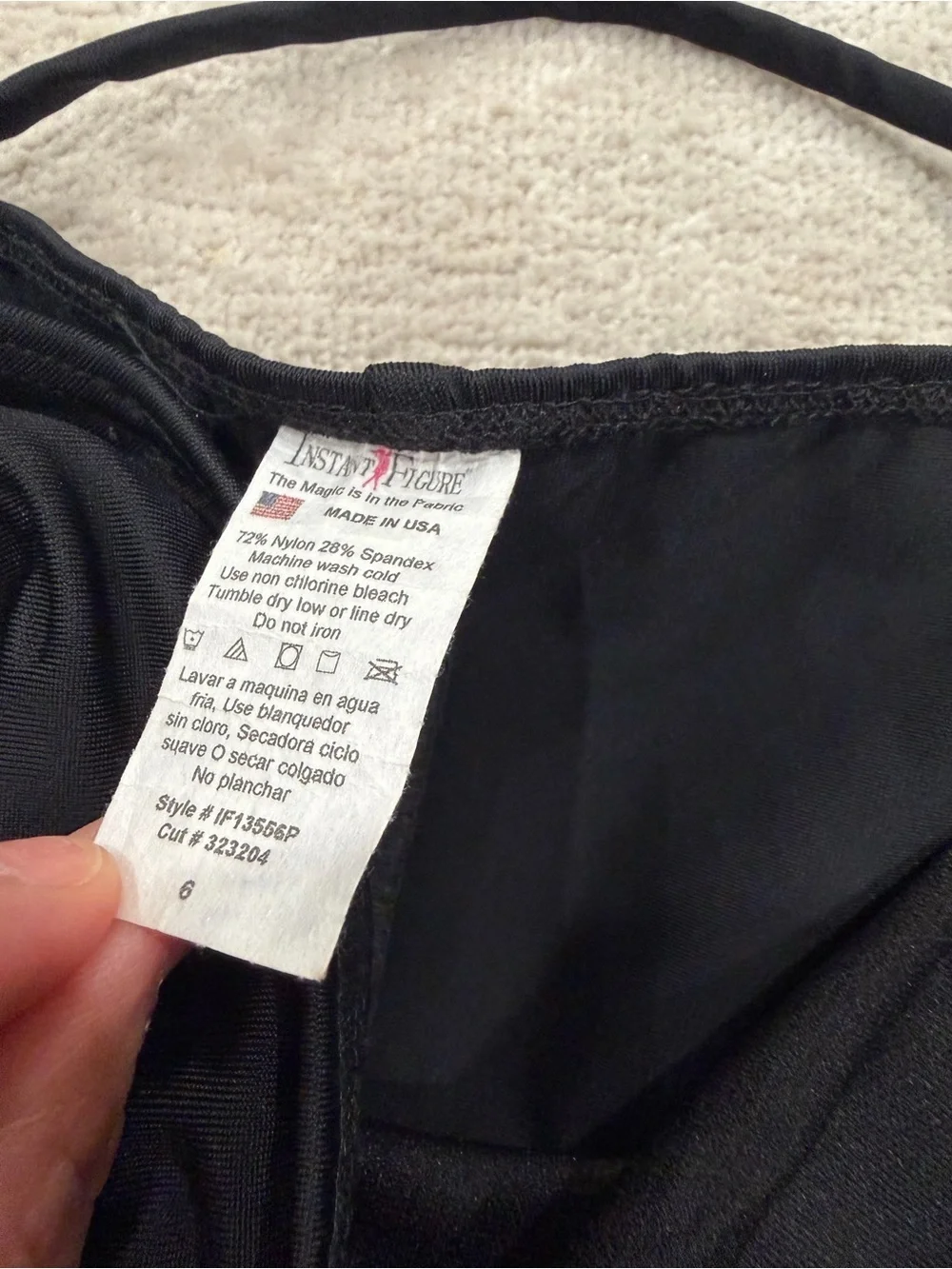 InstantFigure Black Skirted One Piece Swimsuit Size 6 NWT Tummy Control